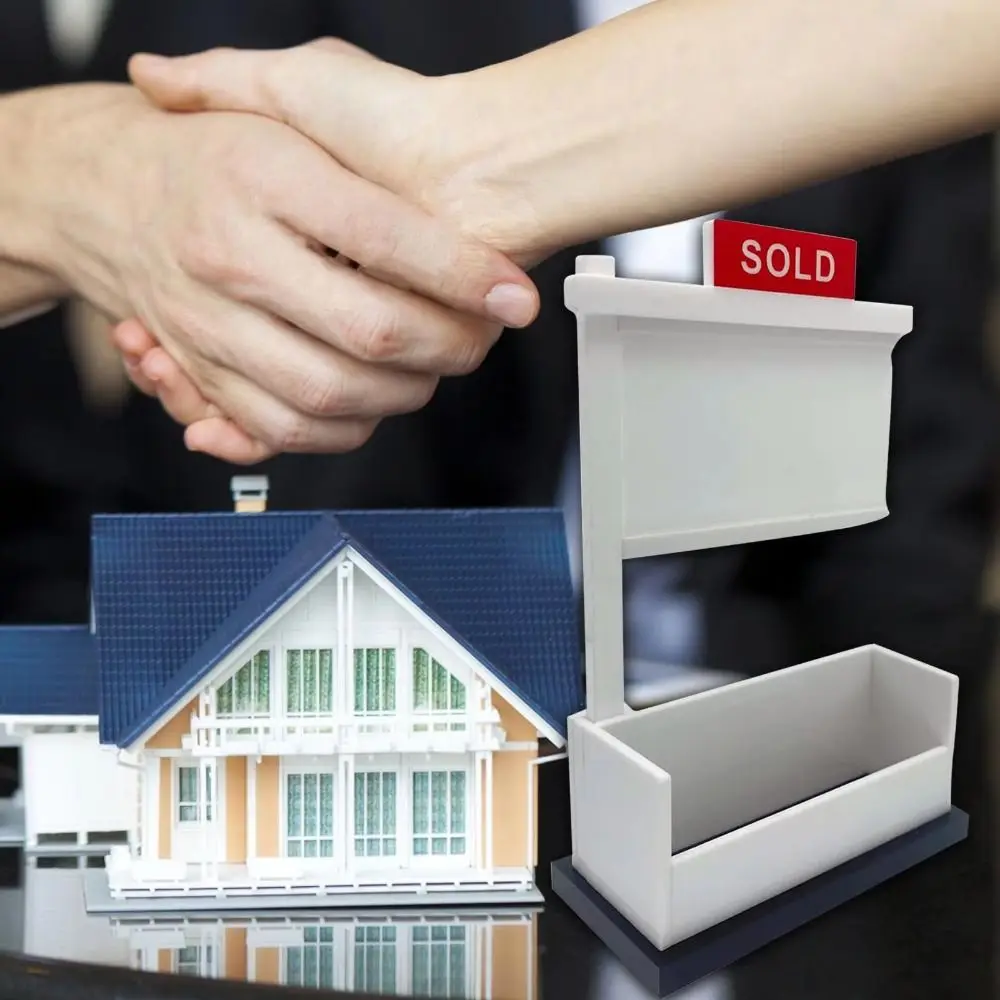판매용 표지판 부동산 명함 홀더 나무로 만든 탈착식 데스크탑 카드 디스플레이 스탠드 공간 절약 설치가 용이함