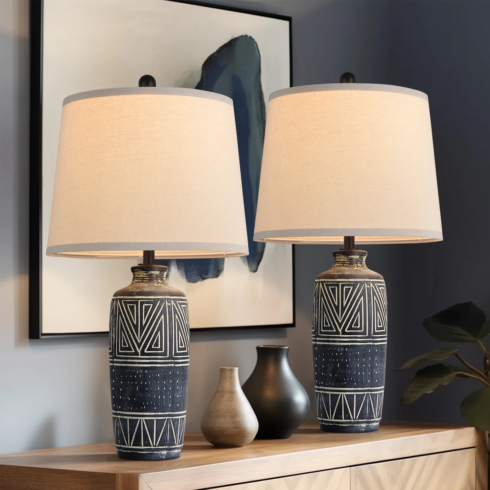 Geometric Ceramic Table Lamps 1