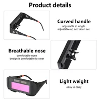 Lunettes de soudage à assombrissement automatique, lunettes interdites, technologie avancée de changement de lumière automatique pour une protection améliorée des yeux, 1PC 2