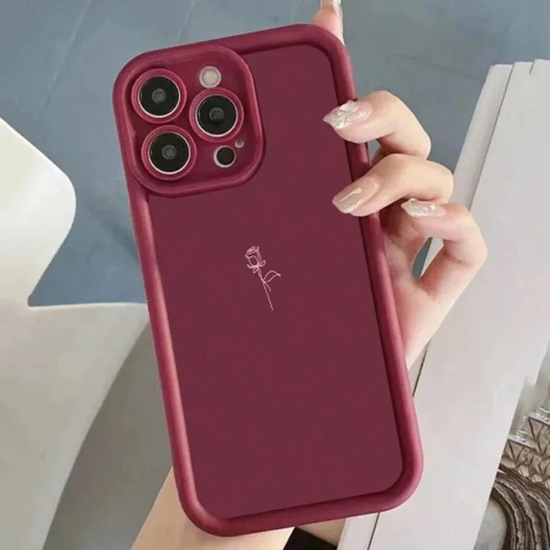 Pink Minimalist Line Design Phone Case - Elegant Soft Cover