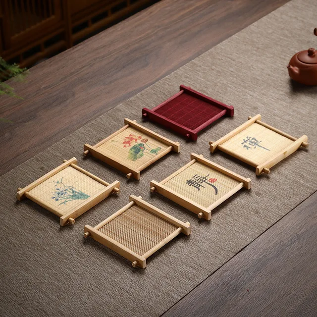Bamboo Tea Coaster – Heat-Resistant 3