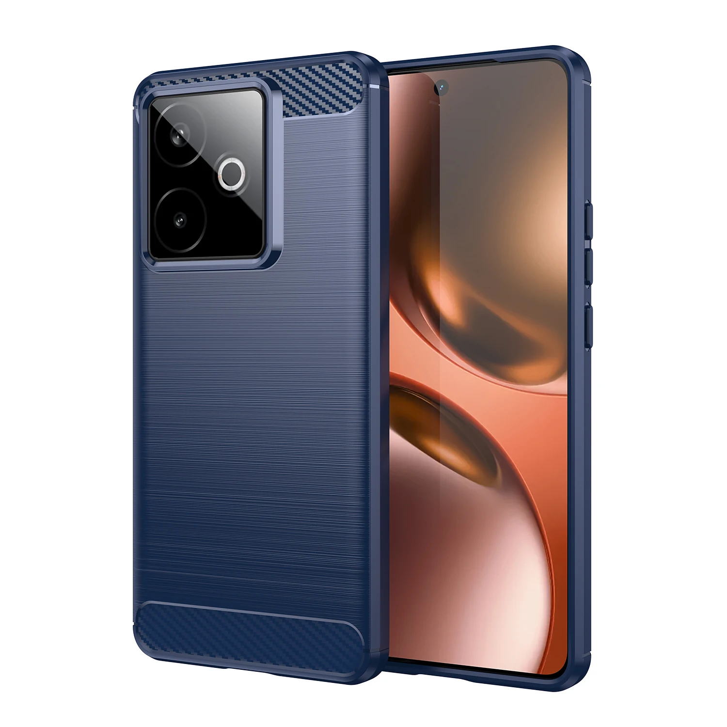 Carbon Fiber Shockproof Soft Silicone TPU Back Case