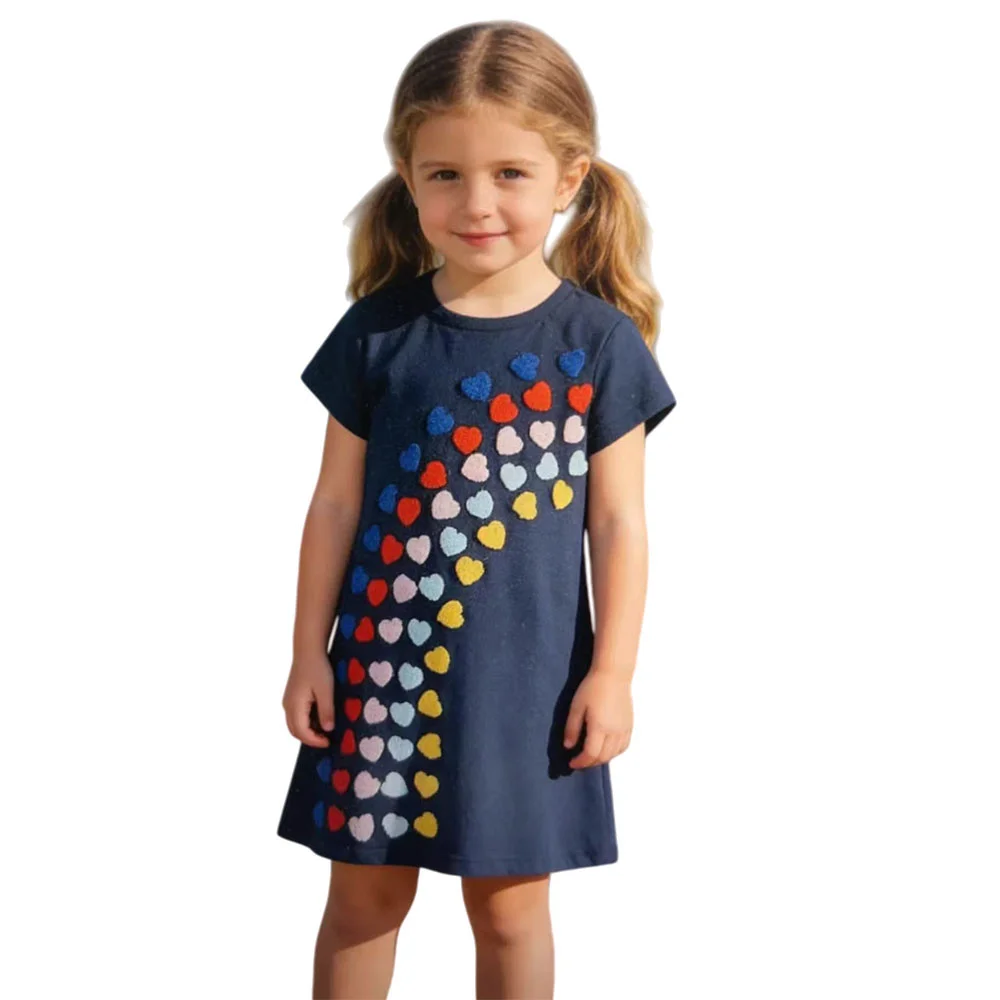 Springen Meter Sommer Prinzessin Mädchen Kleid Raum Stickerei Kurzarm Kinder Geburtstag Party Kostüm Kleider kinder Kleidung – Detail 9