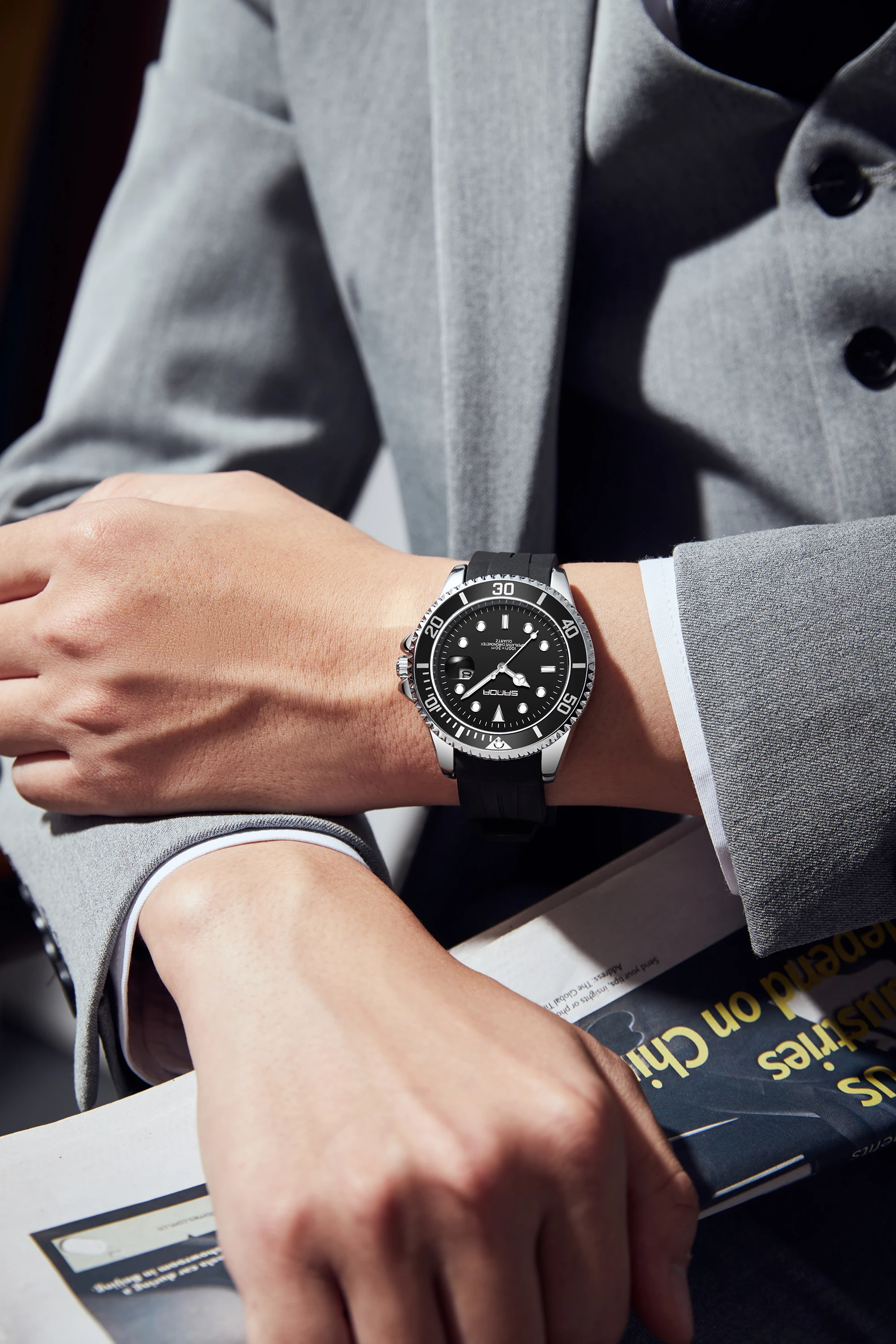 New Top Brand Sports Men Mechanical Wristwatch luminous Luxury Automatic Watch Men Stainless Steel Waterproof Clock SANDA 7019