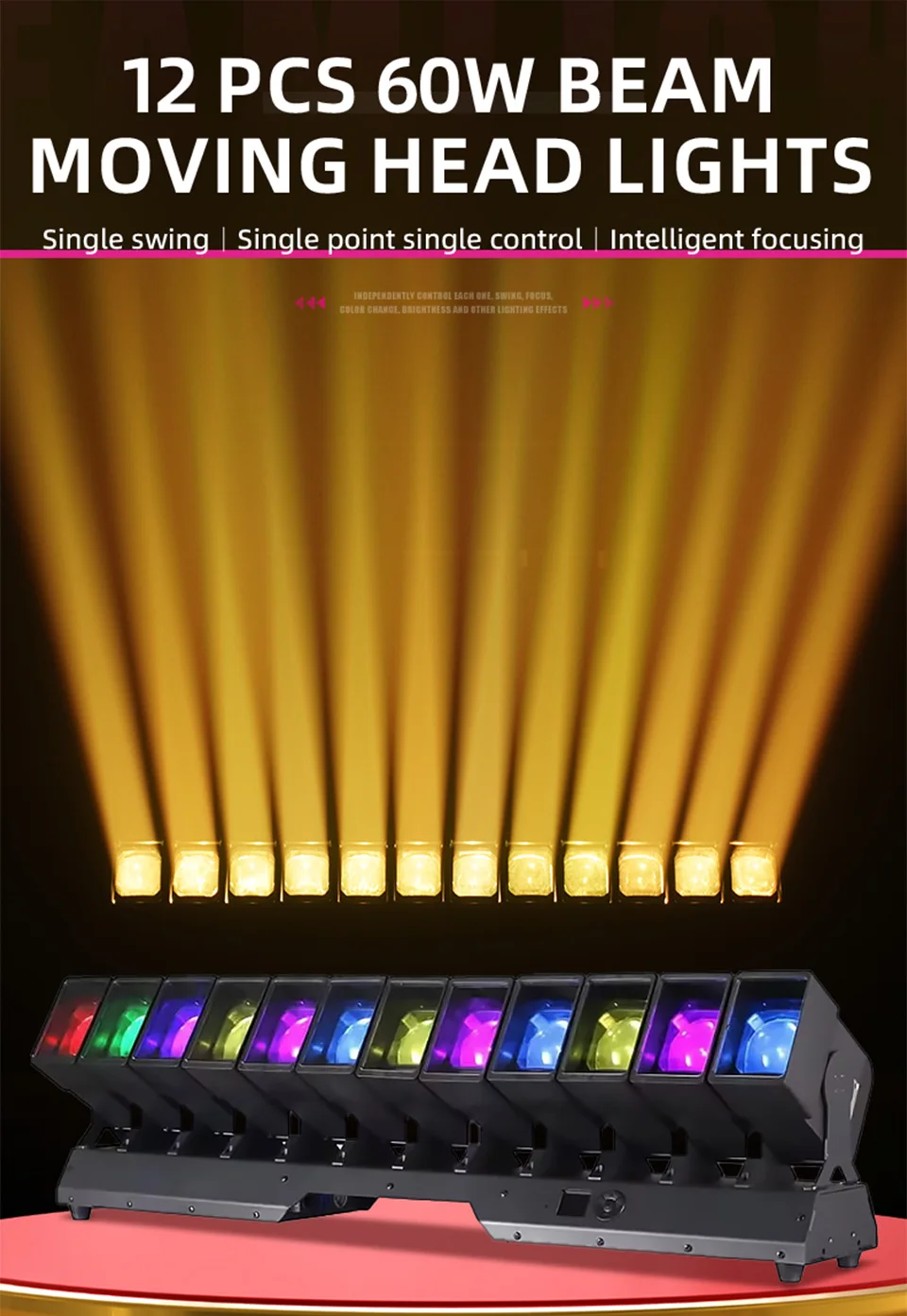 Led 12*60w Moving Head Beam Light Stage 4in1 Beam Moving Head Light DJ Disco DMX