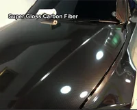 Film d'emballage de voiture en vinyle Ultra brillant en Fiber de carbone, sans bulles, autocollant pour voiture, peau d'ordinateur portable, couverture de téléphone, moto, véhicule 2