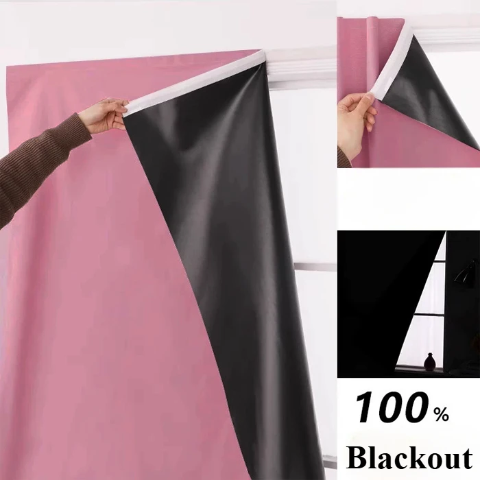 No-Drill 100 Blackout Short Curtains - Easy Install for Living Room Bedroom and Kitchen Décor