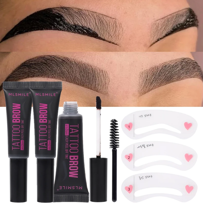 

Sweatproof Peel Off Dye Eyebrow Cream Waterproof Semi-Permanent Lasting Eye Brow Tattoo Tint Tearing Eyebrow Gel Makeup Cosmetic