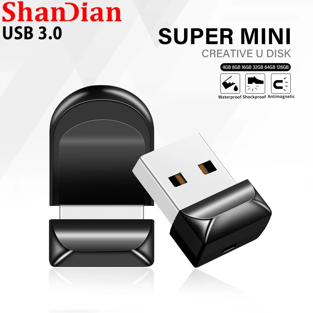 Black Mini Pen Drive 128Gb Memory Stick Ad Alta Velocità Pen Drive 64Gb Usb 3.0 Chiavetta Ovale Conveniente Portachiavi Per Regali Aziendali