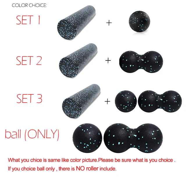 45cm Yoga Column Fitness Balls Set EPP High Density Foam Roller Deep Tissue Massage Pilates Body Muscle Release Exercises 2