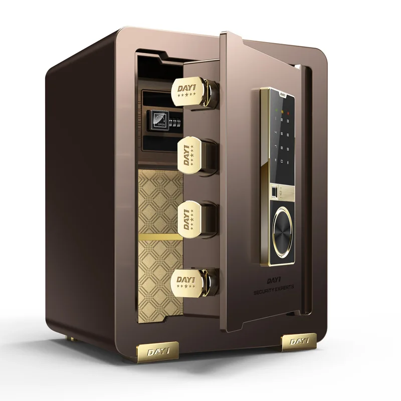 Electronic Safe Deposit Box Digital Password & Fingerprint Safe Box Unlock for Store Money Jewelry Documents