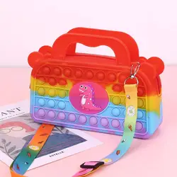 Petits sacs de dinosaures Pop It Fidget Toys Push Bubble, fossette Simple, Squishy, décompression sensorielle, jouets Anti Stress pour enfants, nouvelle collection 