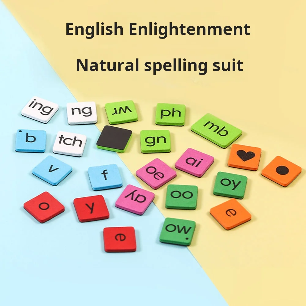 Magnetic Phonics Tiles Alphabet Set learn english Montessori spelling books baby educational games For children 5 years old toys