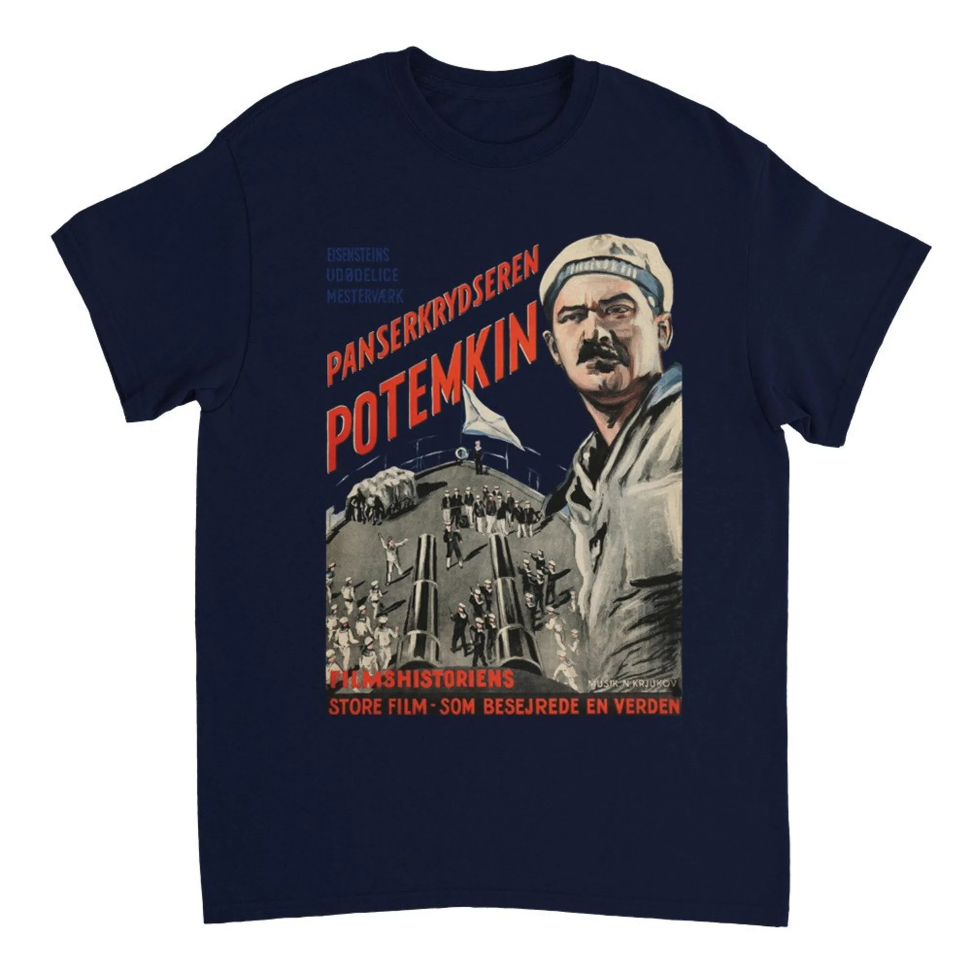 Potemkin Revolution Vintage Film T Shirt Classic Silent Cinema Tribute Russian Movie Bronenosec