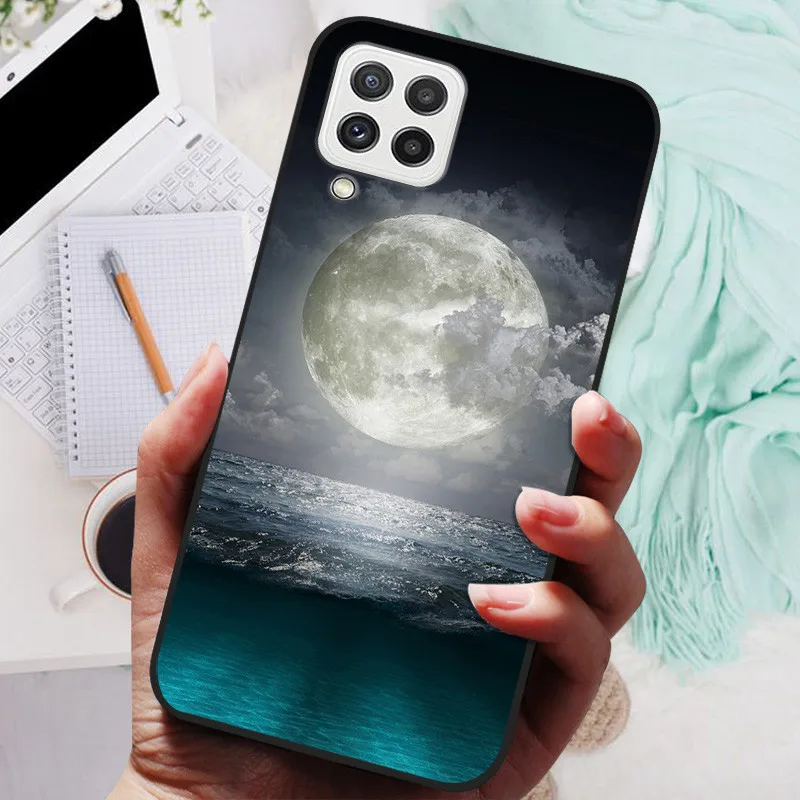 Black Silicone Soft Case with Lion and Wolf Design - Protective Shell for Samsung Galaxy A22/A22s 5G