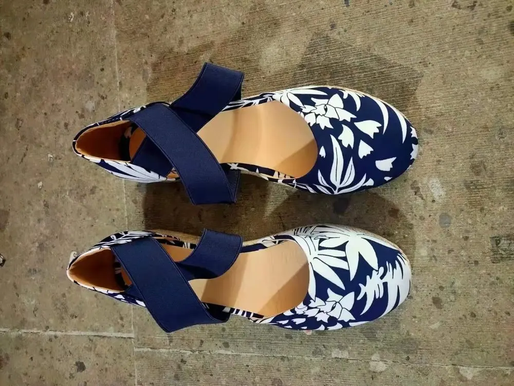 Sandals for Women Summer 2022 Casual Wedge Ladies Shoes New Pointed Toe Closed Toe Hemp Heel Slip On Beach Footwear Sandalias