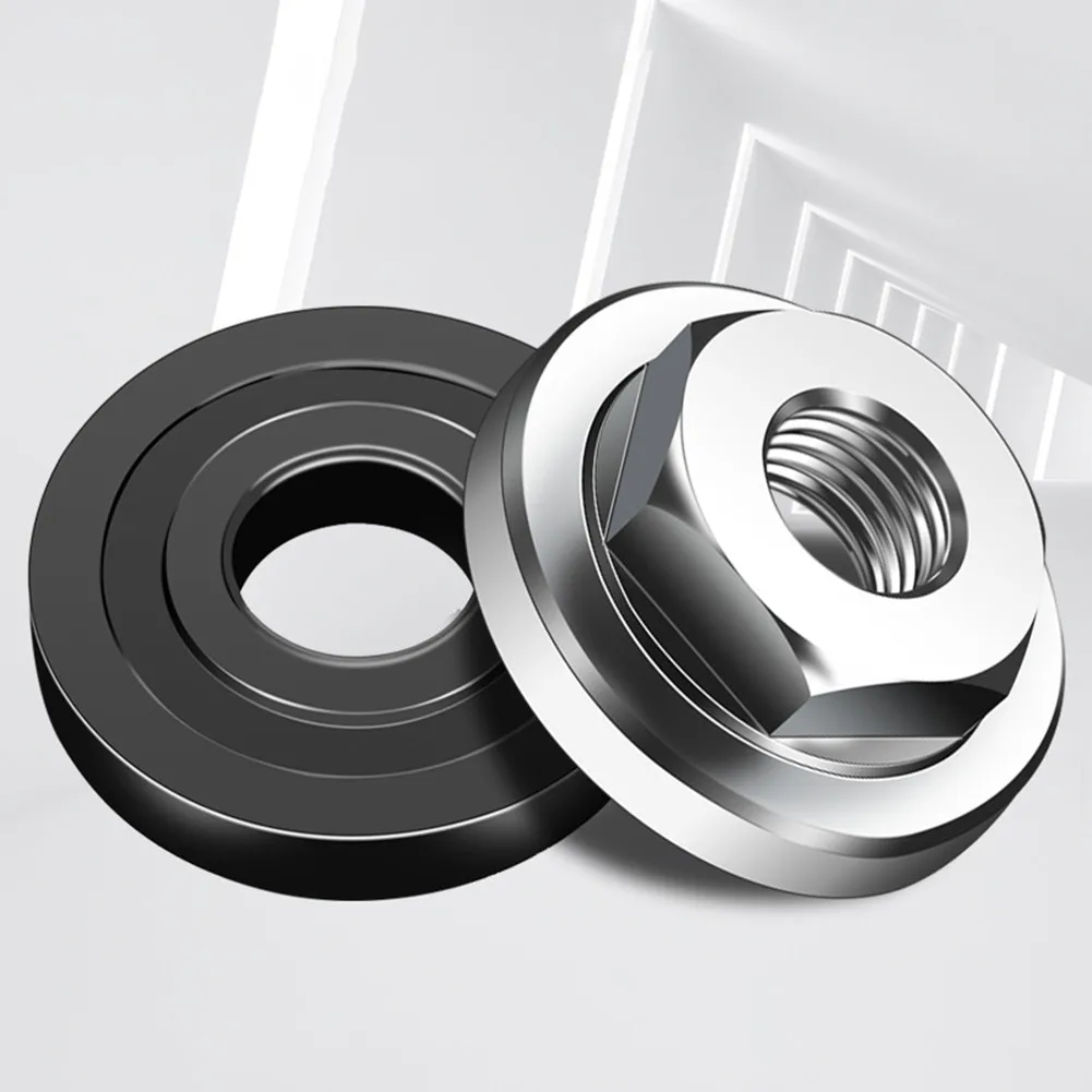 

2pcs M10 Thread Replacement Angle Grinder Metal Pressure Plate Inner Outer Flange Nut Set Tools For 10mm Spindle Thread
