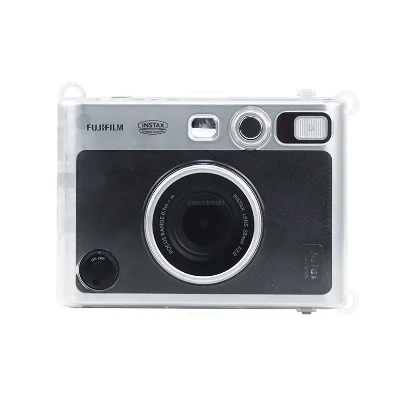 Clear Case for Fujifilm Instax Mini EVO Instant Film Camera Crystal Hard Shell Cover Removable Shoulder Strap