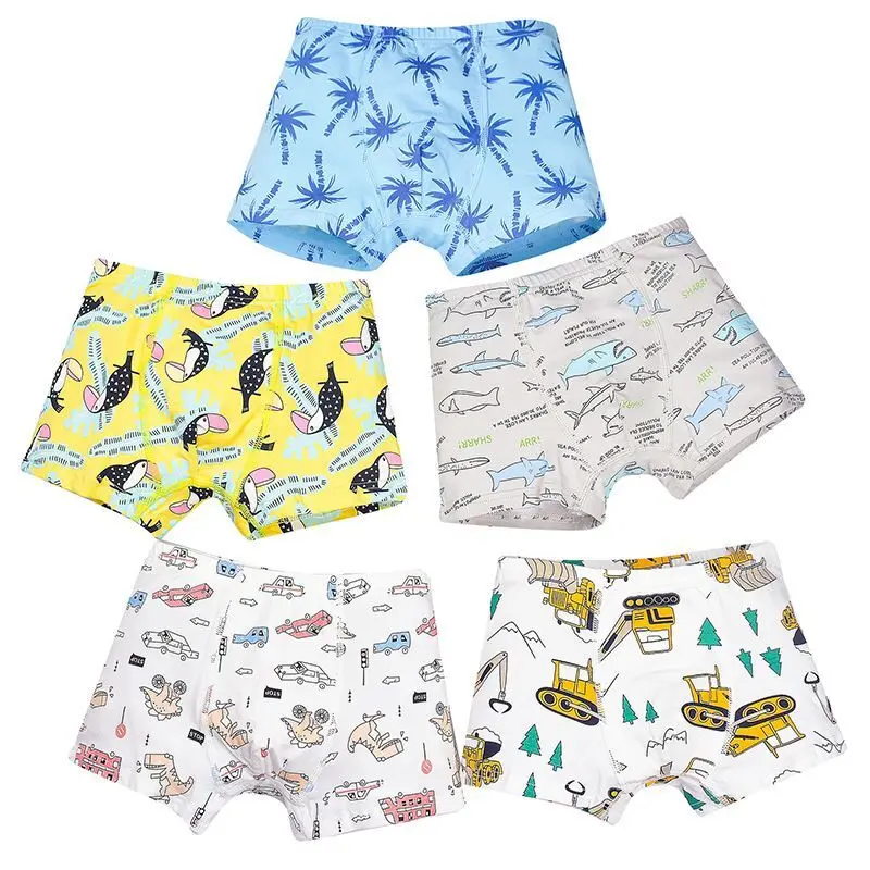 5pcs/lot Boy Boxer Shorts Children Underwear For Boys Cotton Boxer