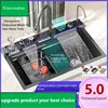 Newest 5MM thickness Home European Standard Built-In Black Nano Undermount Stainless Steel kitchen sink 1