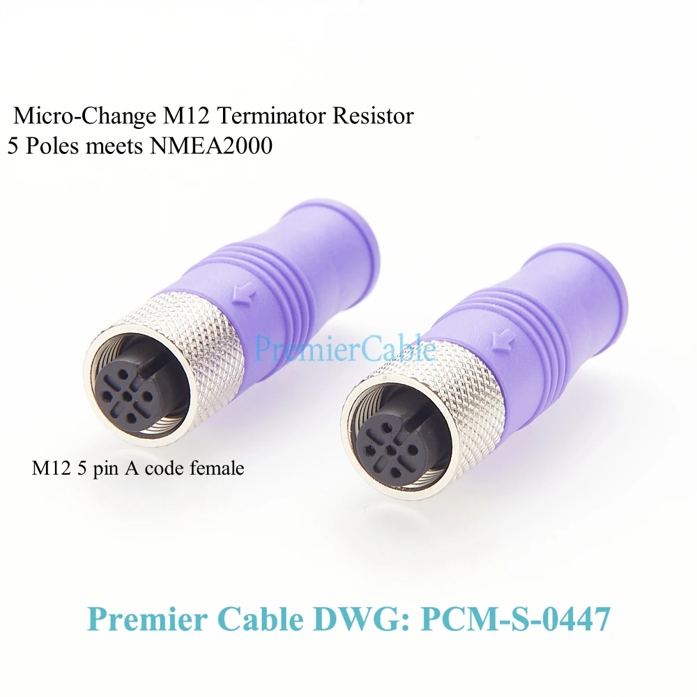 Devicenet CAN-Bus CANOpen NMEA2000 Abschlusswiderstand 120 Ohm M12 A-Code Buchsenanschluss 5-polig Kompatibel mit SAC-5P-M12FS CAN TR – Detail 2
