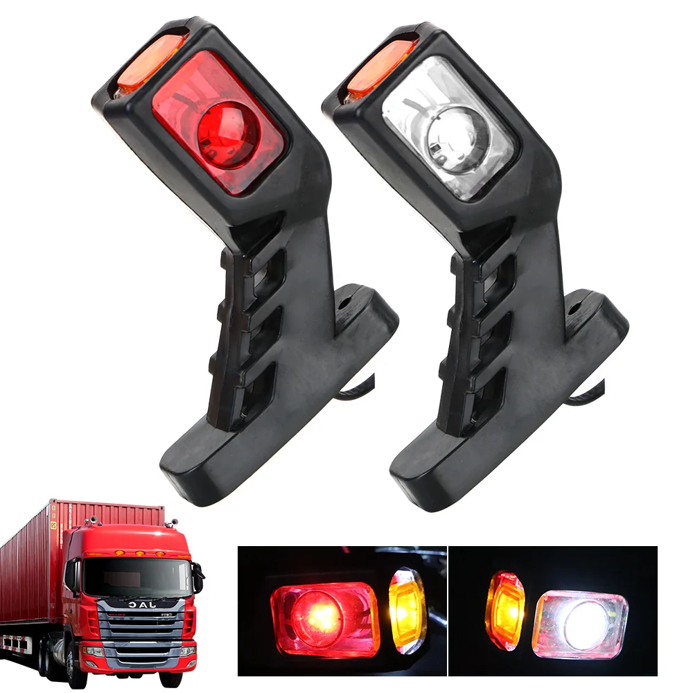 2x Maxi Rosso Ambra LED Laterali Luci Con / Lenti Fumè 12-24V Per - Foto 2