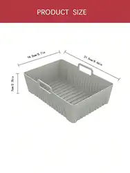 Reusable Rectangular Silicone Air Fryer Liner (Grey)