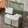 Cosmetic Organizer Desktop Dustproof Transparent Flip Lid Compartmentalized Cotton Swab Cotton Pads Lipstick Case 1