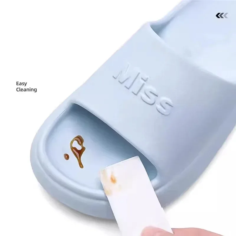 YNPO Frauen Sommer Neue Einfarbig Plattform Hausschuhe EVA Dicke Sohle Slip auf Strand Sandalen Frau Innen Rutschfeste Brief hausschuhe – Detail 4