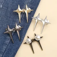 1/4Set Adjustable Waist Buckle Cross Star Shape Jean Buttons Pins Detachable Metal Buttons Waist Tightener Clothing Accessories 2