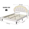 Upholstered Smart LED Bed Frame with Adjustable Chic Petal Headboard, Soft Princess Size Platform Bed Frame for  bedframe 2