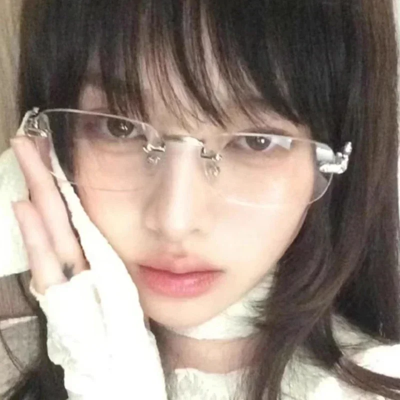 Square Rimless Eyewear Side View