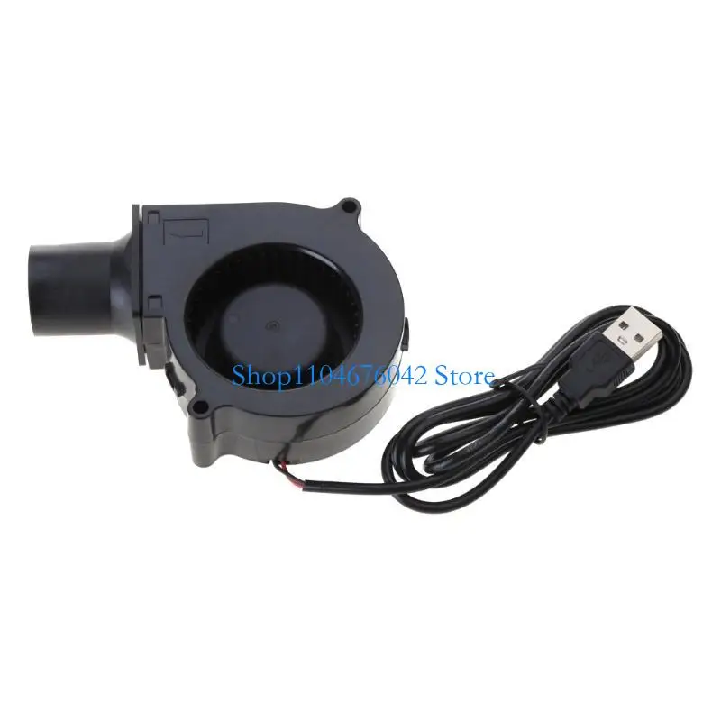 New 7530 5V USB Powered Fan with One Speed Controller- Compact and Quiet Blower for Barbecue and Camping