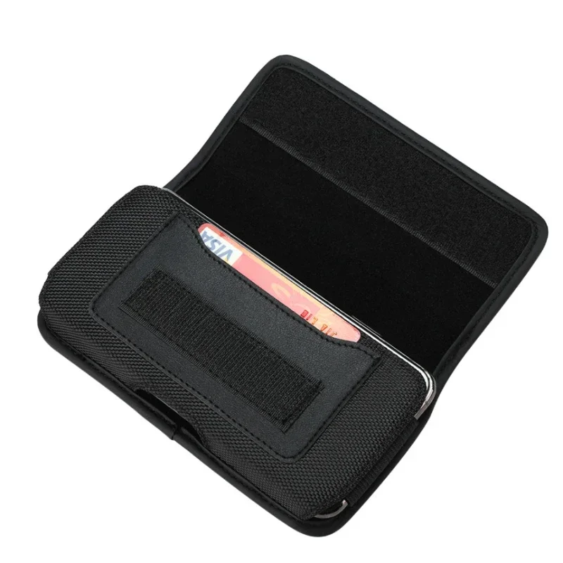 Cell Phone Holster Vertical Nylon Belt Clip Case Wallet Card Holder Pouch for iphone Samsung 4.0 to 6.7 inch Phone
