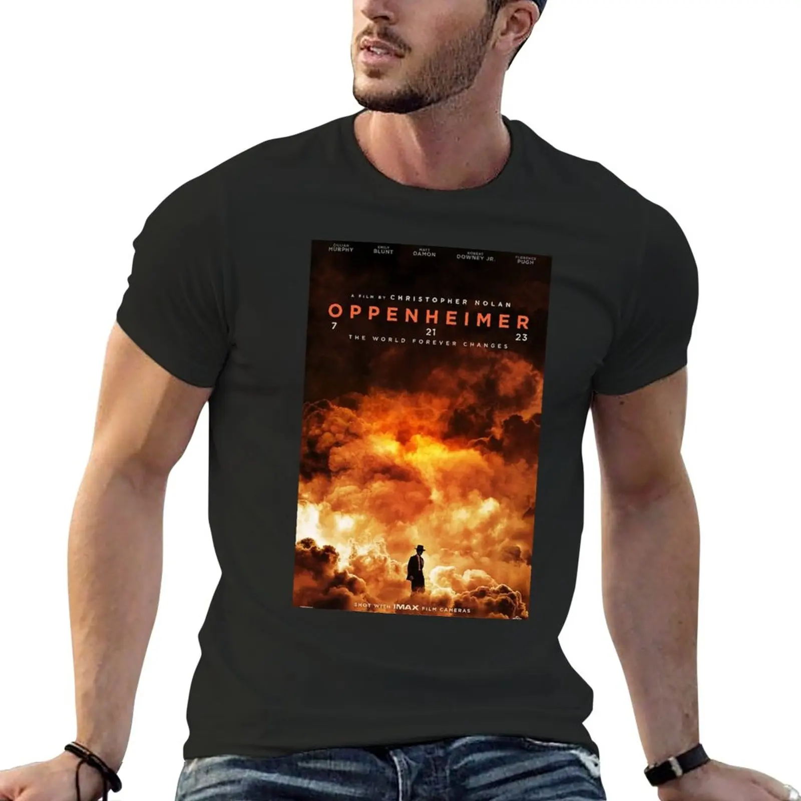 

Новая футболка Oppenheimer, графическая футболка, графическая футболка, футболка оверсайз, мужские Графические футболки, хип-хоп