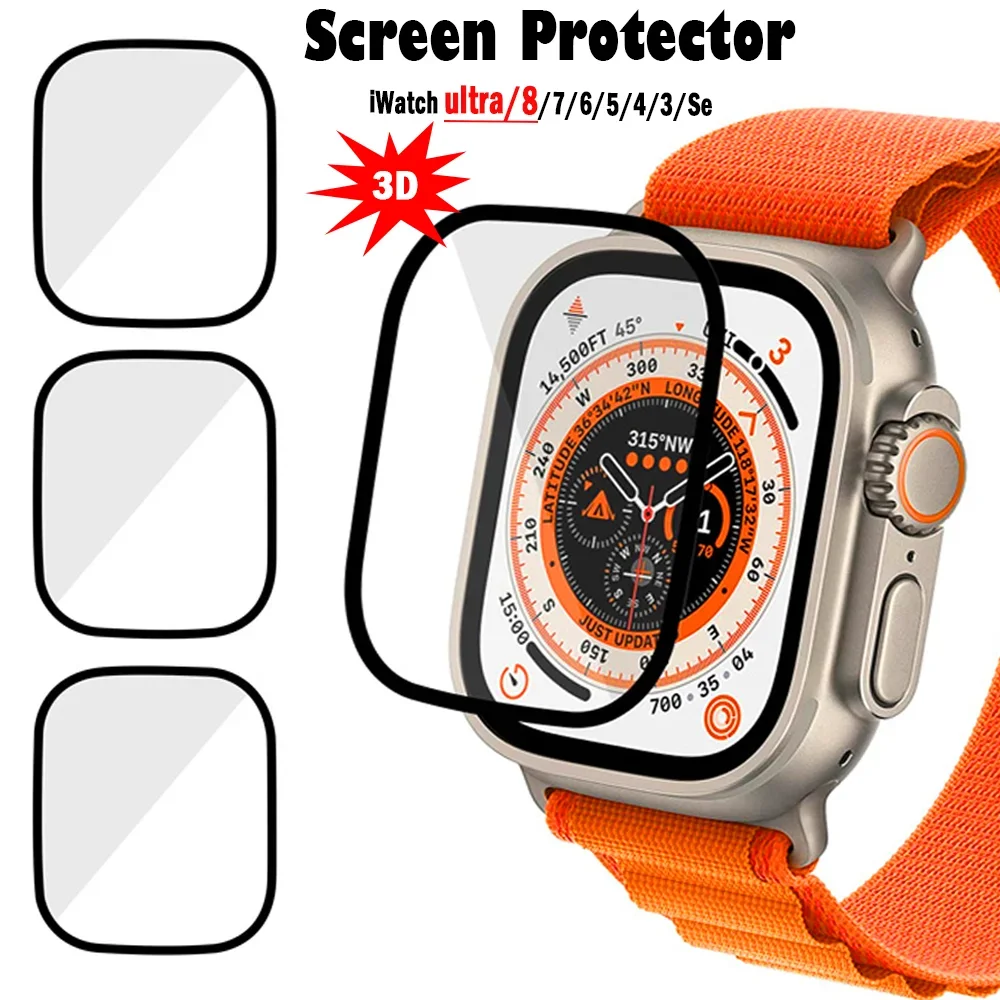 Full Curved Screen Protector For Apple Watch Ultra 2 49MM Not Glass Protective For Iwatch Series 9 8 7 6 5 4 SE2 40MM 41MM 45MM