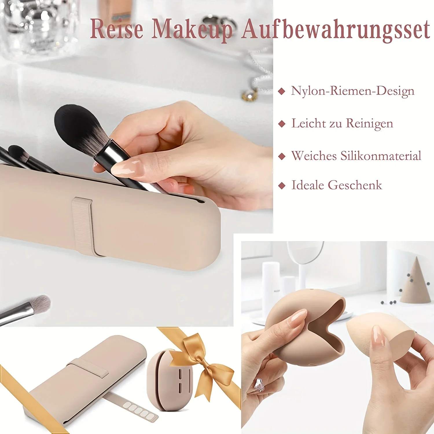 2025 New Trendy and Practical Cosmetic Brushes Organizer Bag for Women and Girls - Carry Your Makeup Sponge and Tools Anywhere 4