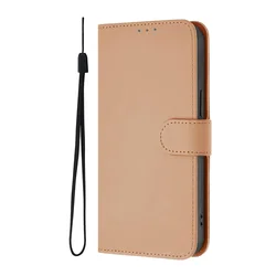 Elegant Solid Color Wallet Case with Kickstand, Card Holder, and Strap Phone Cover - Galaxy A22 4G (YB0700)