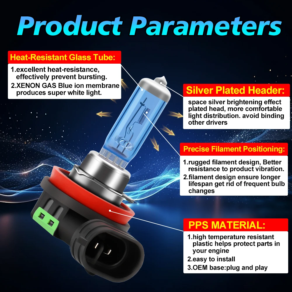 AUXITO 9012 HIR2 LED Headlight Bulbs 200W 50000LM 6500K White, Plug And Play High/Low Beam, 2-Year Warranty