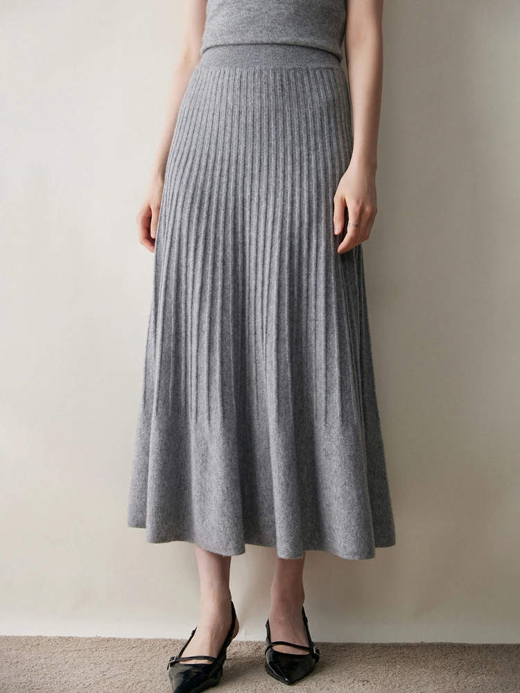 Cashmere Skirt Office Lady