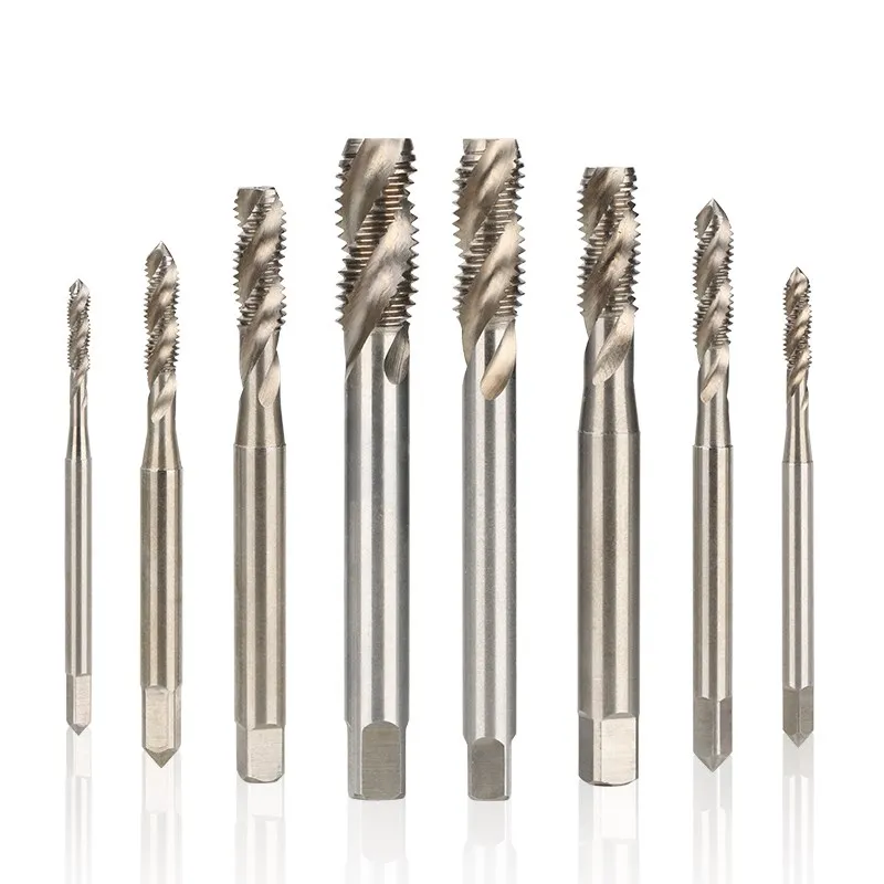 XCAN DIN371 기계 탭 강화 생크 M3/M4/M5/M6/M8/M10/M12/M14 나선형 그루브 미터 나사 탭 나사 탭 드릴 핸드 툴