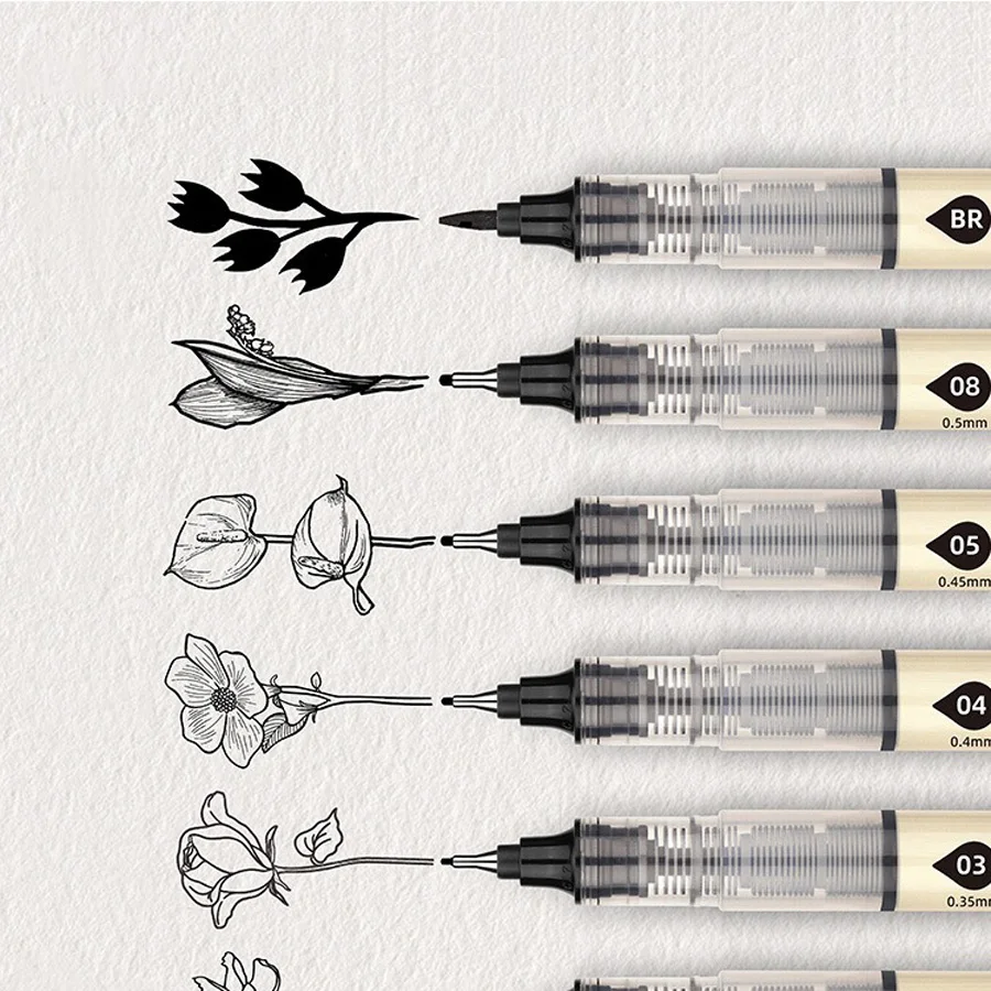 대용량 방수 잉크 아트 마커 브러시 펜, 스케치 드로잉 만화 안료 라인 펜, 사무실 학교 문구 용품, 신제품