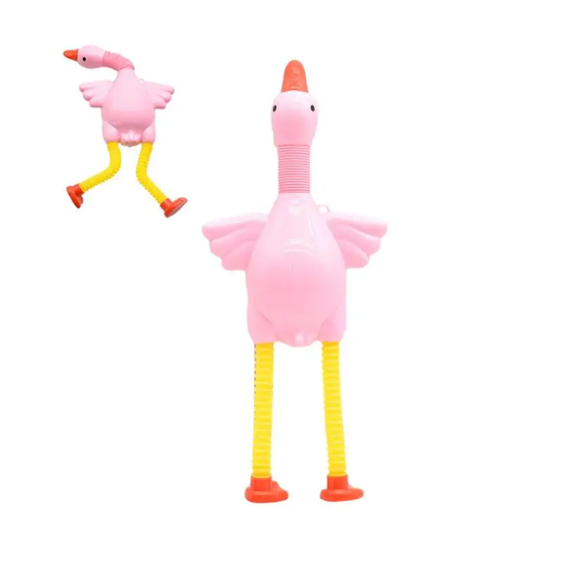 Geese Decor Cute Duck Table Ornament Crafts Duck Doll Toy Big White Cartoon Telescopic Geese Home Living Room Table Decorations images - 6