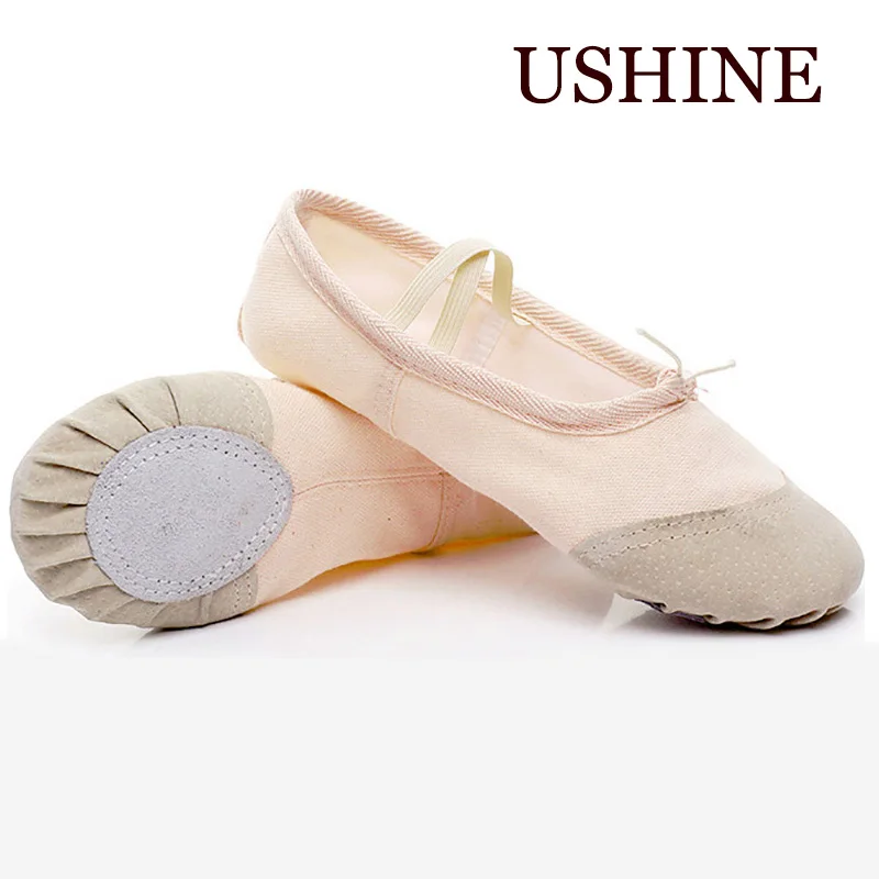 USHINE Professional Yoga Slippers Indoor Exercising Ballet Shoes Dance For Girls Canvas Kids women