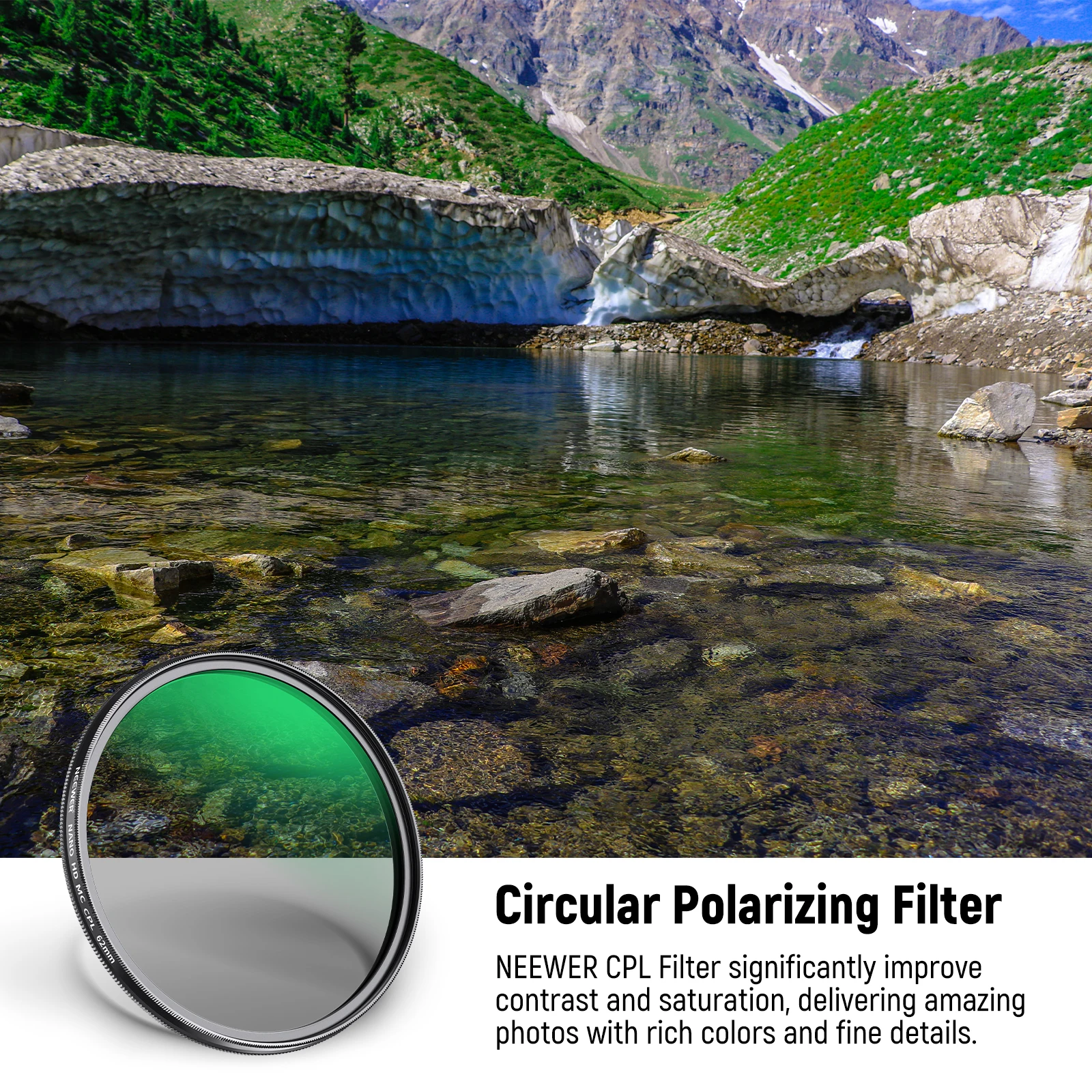 NEEWER 67mm ND Lens Filter Kit With Storage Case & Cleaning Cloth, UV - View #11