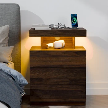 3-Drawer Nightstand with Wireless Charging 1