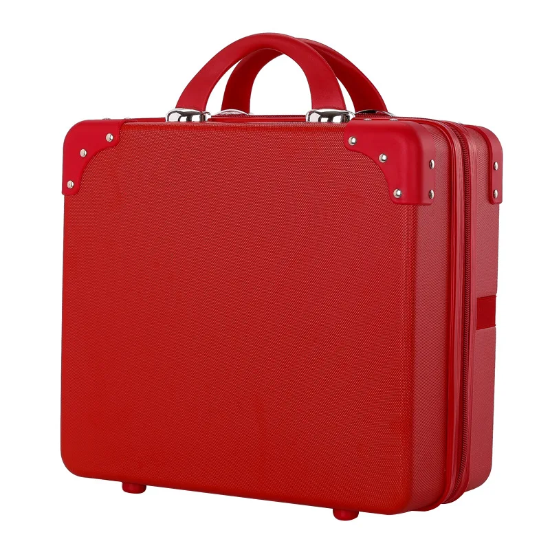 

Carrying Suitcase Small Cute Women Makeup 14 Inch 16 Inch 17 Inch Cosmetic Box Mini Storage Boarding Case Travel Rolling Luggage