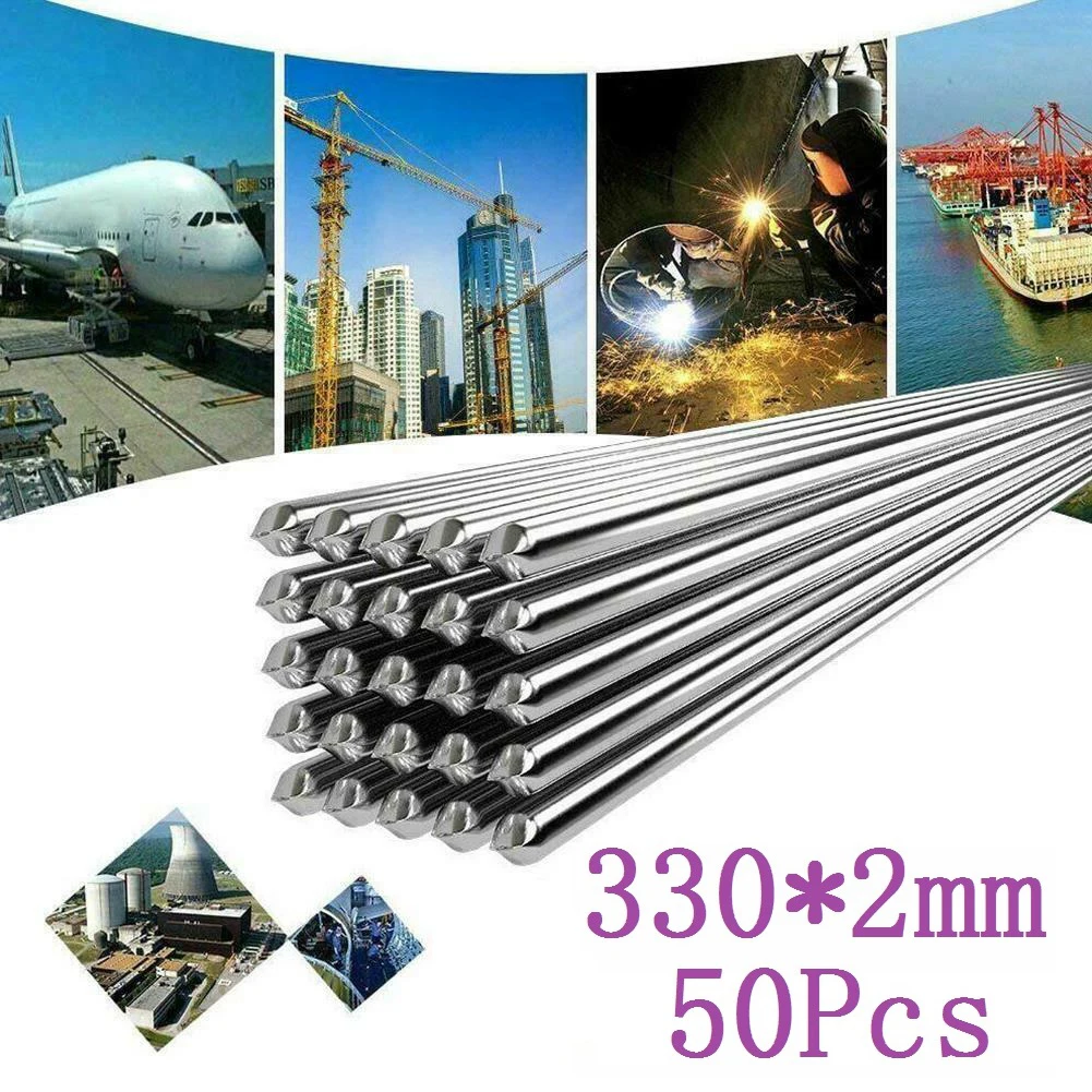 

50pcs Fux-cored Aluminum Brazing Welding Rods Low Temperature Easy Melt Weld Rods Brazing Stick No Need Solder Powder 330*2mm
