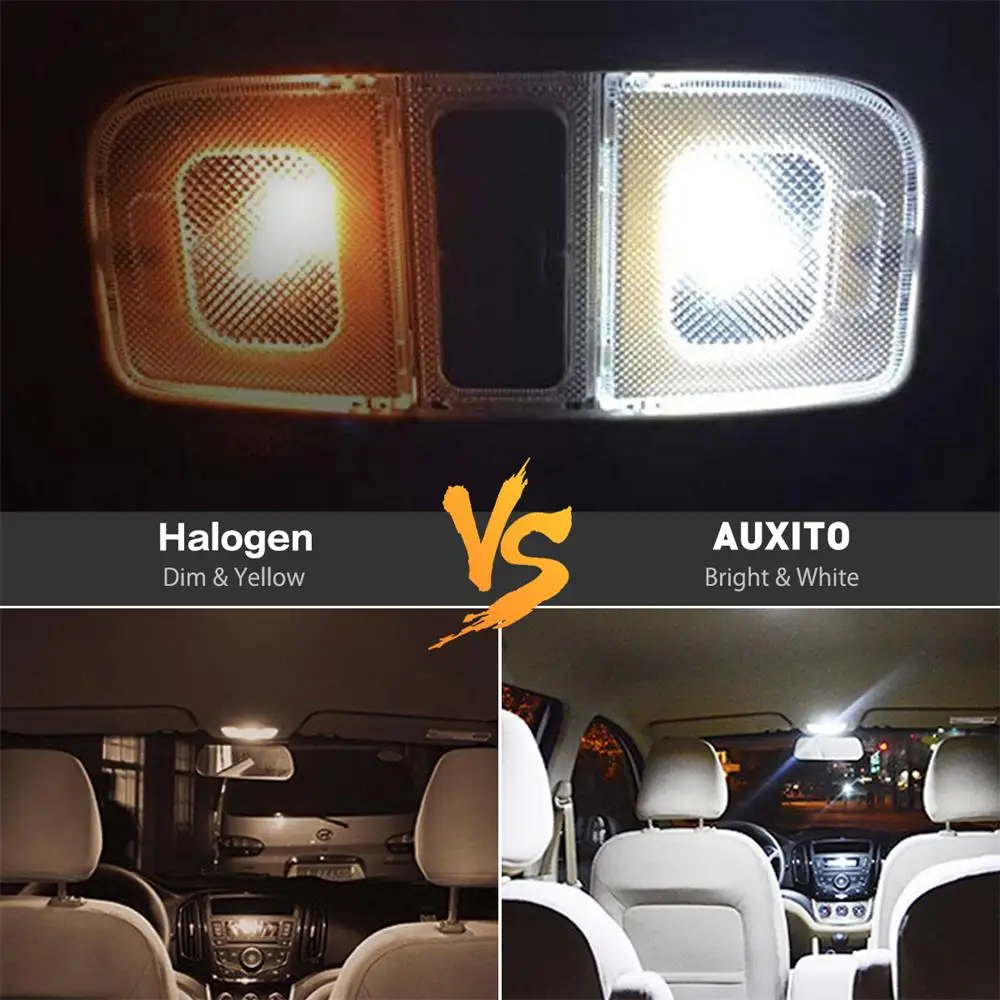 AUXITO 10Pcs ڵ ׸  T10 W5W LED Canbus   168 2825 194 LED  6000k  ڵ ȣ   