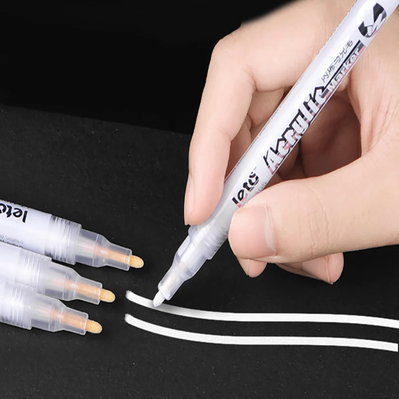 Acrylic Paint Markers Pen For Rock Painting Stone Ceramic Glass Wood Tire Fabric Metal Canvas Extra-fine Tip 1Pc